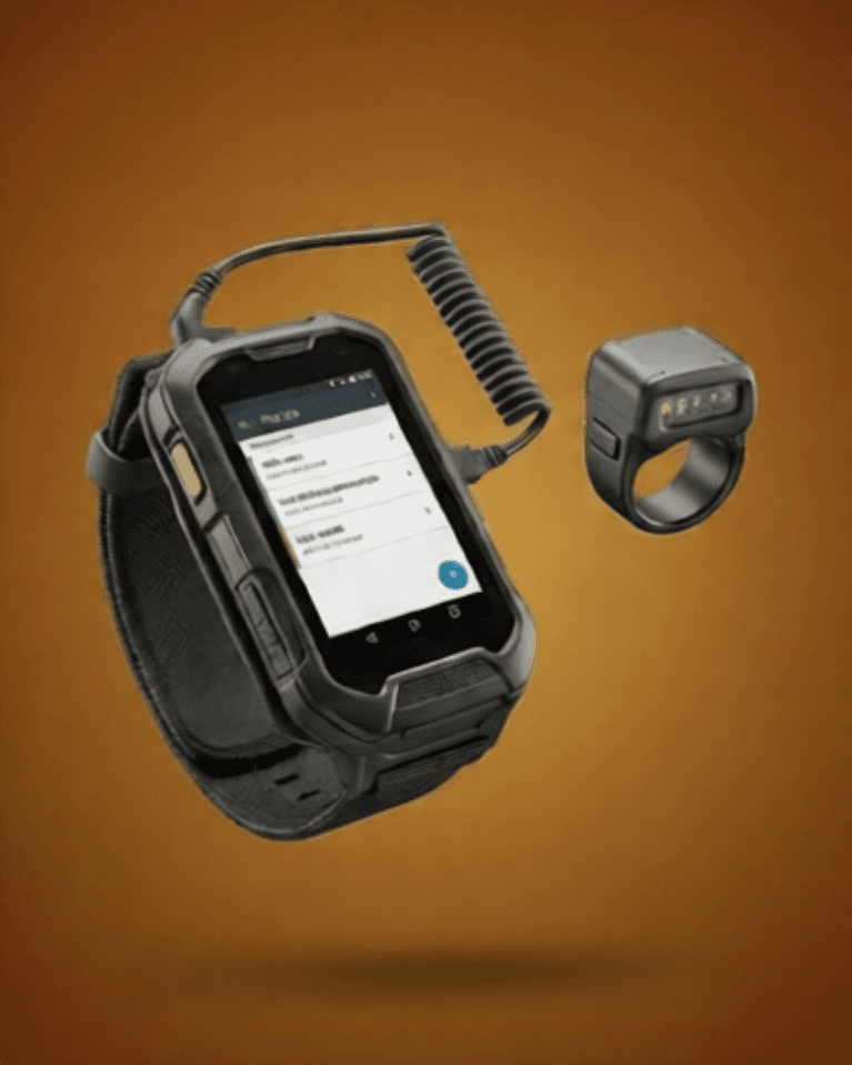 Arm-mounted wearable computer with a ring scanner